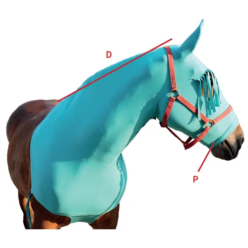 Horse hood with fringes | measurement table