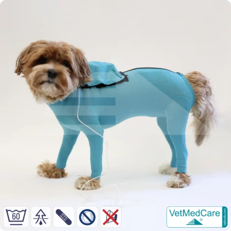 Dog system bodysuit with legs + zip + additional function | Dog bodysuit - full body bodysuit with 4 legs | VetMedCare®